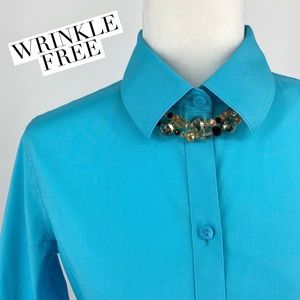 ALEX MARIE Turquoise "WRINKLE FREE" Button Down